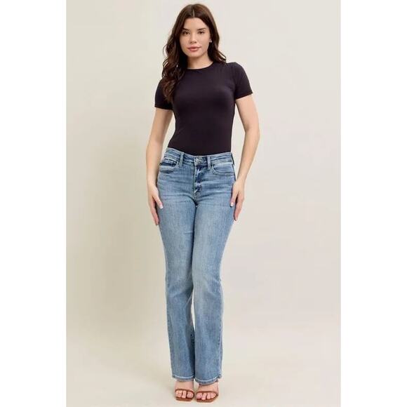 Judy Blue Women’s Bootcut Jeans Size 5/27 Medium Wash Fade Stretch Denim - Picture 1 of 9